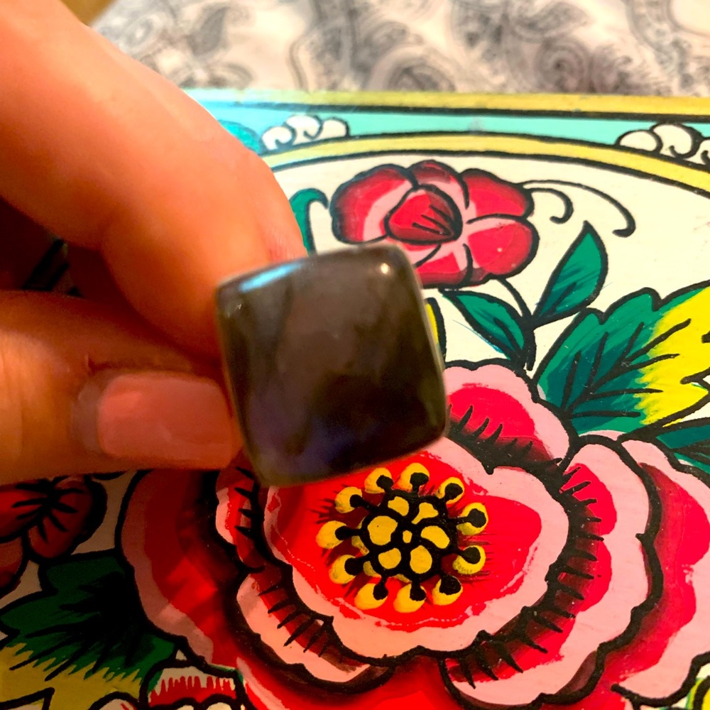 Sterling Silver Square Labradorite Ring - image 1